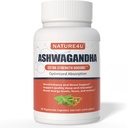 Ashwagandha 6000mg Maximum Kekuatan, Optimated Absorpsi dengan Black Pepper dan Ginger Root, Adaptogen Alam Mood & Stress Dukungan, Tidur & Energi Dukungan, 30 Vegan Capsules 1 Bulan