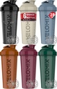 VELOMIX -6 PACK - 28 oz Protein Staker Bottle for Protein Mixes - 6x Wire Whisky 124; Leak Proprice Shaker Cups for Protein Shakes 124; Protein Botol Pack 124; Protein Shake Cup (Piala Bola Bumi)