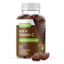 Viteey Iron Gummies - Besi dengan Vitamin C - Energi, Bood Dukungan dan Tambahan Anemia untuk Perempuan & Pria - Vegan, Gluten Bebas - 60 Cacah