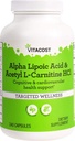 Vitacost Alpha Lipoic Acid & Acetyl L- Carnitine HCI -- 1.600 mg per porsi - 240 Capsules oleh Vitacost Brand