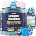 Lipomal Glutathione Gummies Chews, 11100mg konsentrasi Formula-la - 98% Bioavailable w / Vitamin C, ALA, NAC & Milk Thistle for Antioksidant - Liver Cleanse Detox Suplemen, Vegan, 120