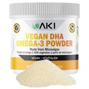 AKI Omega 3 DHA Micro Algae Powder Suplemen - Tanaman Berdasarkan Keto Vitamin - Alternatif untuk Ikan atau Krill Oil - Vegan & Non- GMO (4.58oz / 130g)