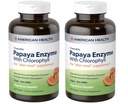 American Health Papaya Enzyme with Chlorofil Chewable Tablets - 600 Count (200 Total Pelayan) (Paket 2)
