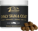 K9-Inovasi - Daily Skin & Coat Dog Chews Salmon Flavor - Reduce Itching & Paw Chewing, Omega 3 & VIT C for Skin Health - 1- 4 Month Suppply (120qty)