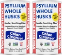 Yerba Prima Psyllium Whole Husks, Colon Cleanser 12 oz (Sebungkus 2) - All Natural Dietary Fiber, Pure Premium Psyllium, Buruh-Tested None-GMO, Gluten- Free Fiber, dibuat di Amerika Serikat