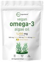 Micro Ingredians Vegan Omega 3 Algae Oil, 240 Veggie Softgeels 124; Fish Oil Alternative 124; DHA 500mg & DPA 100mg 124; Carrageenan Free 124; Plant - Based Omega 3 dengan Flaxseed & ALA; Lemon Flavored
