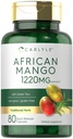 Carlyle African Mango Supplemen 1220mg 124; 80 Capsules 124; dengan Green Tea Extract 126; Non-GMO, Gluten Free