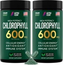 Alpha Flow [2 Pack] Chlorofil Capsules 600mg - Chlorophyll Suplemen Energi & Skin - Deodoran Internal bagi Perempuan & Pria - Alternatif untuk Drops Liquid - Pil Vegan 240