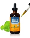 Herb Pharm Brain and Memory Liquid Herbal Formula dengan Ginkgo untuk Memory dan Konsentrasi, 4 Fl Oz