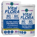Planet Vital - Vital Flora Ultra Daily Probiotic 60 Milyar CFU, 60 Diverse Strains, 7 Organic Presules, Hammune Dukung, Digetical Health Shelf Stable Progrees for Women and Men 30 Capsules
