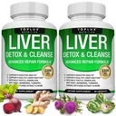Liver Cleanse Detox & Repair Formula Liver Detox Suplement - Milk Thistle with Dandelion, Artichoke, Turmeric, Beet Root, Turmeric & More for Natural Fast Herbal Cleansing Nor-gmo Vegan 60 Capsules