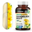BIO KRAUTER Dandelion Root Capsules - 1800 mg Kekuatan - 100 Count - Dandelion Root Suplemen - Vegan Capsules untuk Dukungan Hati