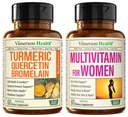Quercetin dengan Bromelain & Curcumin Turmerik & Lengkap Multivitamin untuk Perempuan