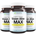 Holistic Health Labs Vision Alive Max dengan 8 Natural Ingredictions Lutemax .2020, Bilberry, Blueberry, c3g dari Black Currant, Maqui Berry, Saffron, dan Astaxanthin (30 Count (Paket 3)