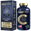 Suplemen Amino Acids untuk Pria & Perempuan - Semua 9 BCAA Suplemen Formula - Leucine Amino Amino Acid, Lysine, Trytophan, Advanced Amino Complex - 120 Vegan Capsules
