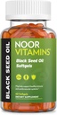 Noor Vitamin Halal Black Seed Oil Capsules, Halal Vitamin, 1000 mg Black Benih Minyak dari Nigella Sativa, Thymoquinone, Non-GMO, Gluten Free, 60 Count