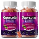 Quercetin Gummies - Quercetin dengan Bromelain, Vitamin C, Zinc & Elderberry, Ekstra Kekuatan kekebalan tubuh Booster, Lung Dukungan Suplemen untuk Anak Dewasa - 60 Quercetin Gummies (2 Pack)