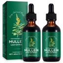 Mulein Drops for Lungs 4 Fl Oz - Mulein Leaf Extract for Lungs with Chlorofil - Natural Herbal Supplemen untuk Lung Cleanse, Dukungan Respiratory, Boosts Immunity, Kesucian Digetical Wellness
