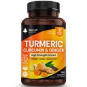 Turmeric Tablet dengan Black Pepper & Ginger - Curcumin - 180 Turmeric dan Black Pepper Tablet (3 Bulan) Suplemen Turmeric Aktif Bukan Kapsul, oleh New Leaf
