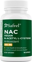 Safrel N-Acetyl-L-Cysteine (NAC) Capsules, 600mg, 180 Count, Respiratory, Imune, Imune, Kesehatan Pengaruh Kesehatan, Free- radikal, Mudah Absorb, Non- GMO, Gluten Bebas