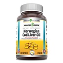 Amazing Omega Norwegia Cod Liver Oil 1250 Mg Softgels Suffels Suplemen 12.4; Omegaga-3, EPA, DHA, Vitamin A, Vitamin D & Vitamin E (Lemon 124; 250 Count)