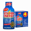 Vitamin Energy B11.000% Energi Ekstra Shot Açaí Poteciate 4 Pack, 260mg Natural Caffeine, B12 & B6, Nootropic Focus, Vitalitas, Zero Sugar, Gluten- Free, Vegan, Kosher, 1.93 fl oz