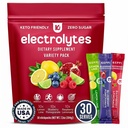 Keppi Electrolytes Powder Pawder Berharga 30 Servis - Tidak ada Suplemen Gula Hidration dengan Potasium, Magnesium, Sodium - Keto, Vegan, Fasting- Friendly, Paket Hidration Zero Calorie