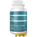 Norwegia Pure Omega-3 Ikan Oil Softgels 2.400mg (90ct) - 4X konsentrasi EPA & DHA, Triple Dilereng, Burpless, Wild Caught, Skin & Hair, Joints, Heart Health