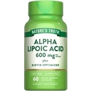 Nature 's Truth Alpha Lipoic Acid 600mg 124; plus Biotin Optimizer 124; 60 Capsules 124; Non-GMO & Gluten Free Suplemen