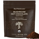 Jamur Real Unsweetened Hot Chocolate Mix dengan 5 Defenders - Reishi, Chaga, Turkey Tail, Maitake, Shiitake - Coco bubuk Tanpa Mandikan - Persediaan Powder Organik Cacao, Vegan, 15 Pelayan