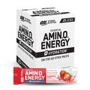 Optimum Nutrition Amino Energy Plus Hidration Packet, On- TheGo Energy Powder Pack, Strawberry Burst, 25 Count