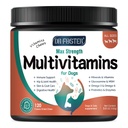 Dog Multivitamin dengan Glucosamin, Omega 3, Mineral, Programne dan Enzymes, Dog Vitamin dan Suplemen untuk Gabungan, Skin & Coat Care, Digetical dan Immune Health, Chicken Flavor - 120 Chews