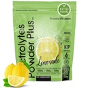 Powdextrin Electrolytes Powder Plus Keto, Lemonade (100 Pelayan) 0 Sugar, Tidak Maltodextrin, Potasium 1000mg, 120mg Calcium, 120mg Magnesium, Organik Vitamin C, Kalorium Nol, Poduk Energi