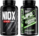Nutrex Research NIOX Extreme Pumpsc and Lipo6 Detox and Cleanse - NO3- T Arginine Nitrate Suplemen dengan Vitamin C dan AstraGin - Colon Cleanser dan Detox for Women & Men