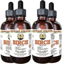 Birch Alcohol- Free Liquid Extract, Birch (Betula Alba) Dried Bark Glycerite Hawaii Pharm Natural Herbal Suplemen 4x4 oz
