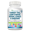 15- 1 Jamur untuk Anjing Turki Tail 600mg Singa Mane 600mg Reishi 600mg Shiittake 500mg Cordyceps 300mg Chaga 300mg Maitake 200g Meshima Blazei Portobello 90