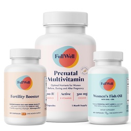 Trio Fertilitas Fullwell 124; Prenatal Vitamin Lemon + DHA & Fertile Booster Booster Zooline, Folor, Omega 3, Coq10, NAC, 26 + Vital Nutrients 124; Dietitian- Formulated, Non-GMO, 3rd Party Tered, 30 Servings