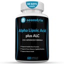 Alpha Lipoic Acid Plus Acetyl L- Carnitine Antioksidant Suplemen ALC untuk Fungsi Otak Sehat & Otot Kekuatan, Fokus, Fungsi Memory & Kognitive Bagi Perempuan & Pria - 60 Capsules oleh Neonutrix
