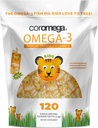 Anak-anak Coromega Omega 3 Tambahan Minyak Ikan, 650mg dari Omega- 3 s, Orange Tropical + Vitamin D, 120 Single Serve Praket