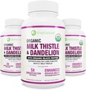 Max Absorpsi USDA Organic Milk Thistle Scan 5: 1 Extract konsentrasi (2000mg Strength) & Organic Dandelion Root 124; Silymarin Antioksidant Flavonoid (60 Count (Paket 3)