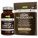 Murni & EscalyVegan Collagen Peptide Powder & Vegan Omega 3 Bundle, Complete Collagen Boosting Formula & Sustainable Algae 1340mg, oleh Igennus