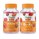 Lifeable Prebiotic Fiber Kids + Vitamin D3 + Vitamin K2 Kids, Gummies Bundle - Tasting Besar, Tambahan Vitamin, Gluten Bebas, GMO Bebas, Gummy Chewable