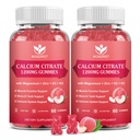 Kalsium Citrat 1200 mg Gummies dengan Vitamin D3, K2 - Kalium Magnesium Magnesium Zinc d3 dengan Moss Laut Extract for Bone, Teeth, Immune Dukungan Perempuan & Men, Peach Flavor-60 Gummies (2Pack)