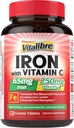 Suplemen Besi 65mg dengan Vitamin C, Stomach Friendly Carbonyl Iron, Potency & Absorpsi Tinggi, untuk Levels Besi & Energi Heally, Menyediakan Produksi Sel Darah Merah, 120 Tablet