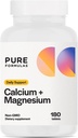 PureFormula Calcium + Magnesium - Gluten Free Suplement Support Bone Health & Overall Wellness with Magnesium Calcium C Vitamin D & Boron, Alergen Friendly None-GMO 180 tablet