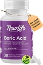 NewLife Comparals - Boric Acid Suplotories for Women pH Balance Pills - 600mg - Feminine Care - Vaginal Odor Meninasi Discharge BV 124; Dibuat di AS 124; 30 Kapsul