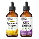 Wild & Organic Turmeric Ginger Tasture 4 fl oz & Milk Thistle Ticture 4 fl oz