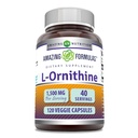 Amazing Formulas L-Ornithy 1500 Mg Per Serving Veggie Capsules Suplement (120 Count)