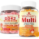 Sugar- Bebas Vitamin D3 K2 Gummies Berisi + Multivitamin untuk Perempuan Gummies