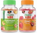 Lifeable Turmeric Curcumin Kids + Zinc 25mg Kids, Gummies Bundle - Great Tasting, Vitamin Suplemen, Gluten Bebas, GMO Bebas, Gummy Chewable